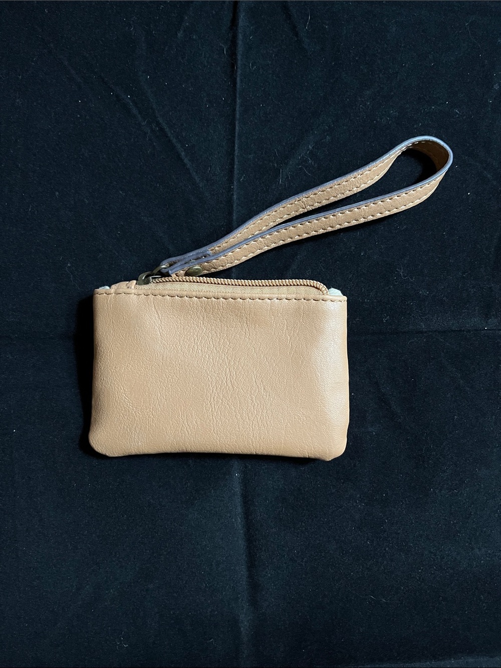 Rosetti Tan Leather Wristlet Clutch with Strap